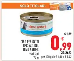 Conad Cibo per gatti HFC Natural Almo Nature offerta