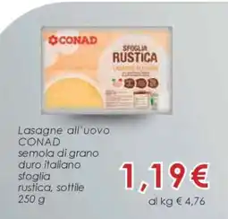 Conad Lasagne all'uovo CONAD offerta