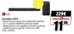 MediaWorld LG Soundbar S70TY offerta