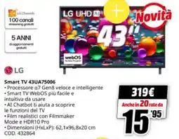MediaWorld LG Smart TV 43UA75006 offerta