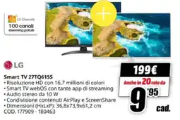 MediaWorld LG Smart TV 27TQ615S offerta