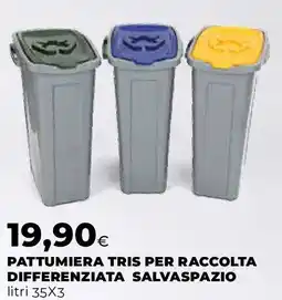 Extracoop Pattumiera tris per raccolta differenziata salvaspazio offerta