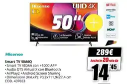 MediaWorld Hisense Smart TV 50A6Q offerta