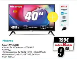 MediaWorld Hisense Smart TV 40A4Q offerta