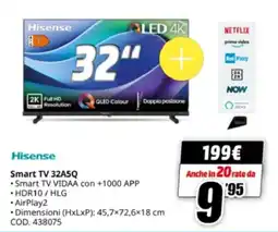 MediaWorld Hisense Smart TV 32A5Q offerta