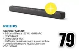 MediaWorld PHILIPS Soundbar TAB5109 offerta
