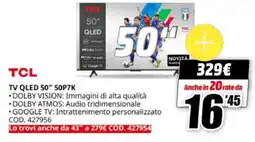 MediaWorld TCL TV QLED 50" 50P7K offerta