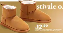 Extracoop Pantofola o stivaletto donna in microfibra effetto suede con interno in ecopelliccia offerta