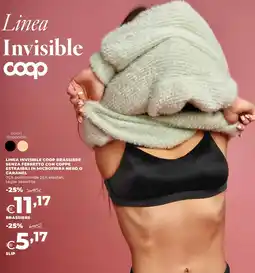 Extracoop Linea invisible coop brassiere senza ferretto con coppe estraibili in microfibra nero o caramel offerta