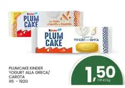 Despar Plumcake kinder yogurt alla greca/ carota x6 offerta