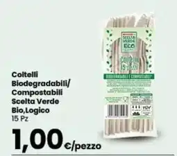 Despar Coltelli Biodegradabili/ Compostabili Scelta Verde Bio,Logico 15 Pz offerta