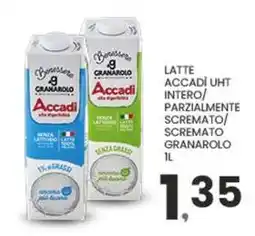 Despar Latte accadì uht intero/ parzialmente scremato/ scremato GRANAROLO offerta