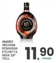 Despar Amaro vecchia romagna etichetta nera 38° offerta