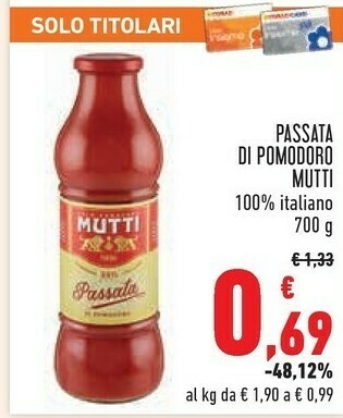 Conad Superstore Passata di pomodoro 700 g(ml) offerta