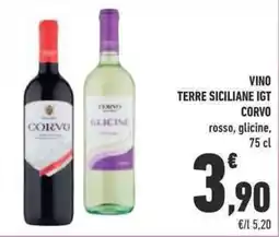Conad Vino terre siciliane IGT CORVO offerta