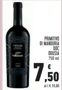 Conad Superstore Odusia primitivo di manduria doc 750 ml offerta