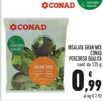 Conad Superstore Conad insalata gran mix percorso qualità 125 g offerta
