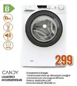 Ipercoop CANDY LAVATRICE HCU2102DWB41S offerta