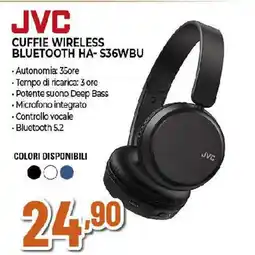 Ipercoop JVC CUFFIE WIRELESS BLUETOOTH HA-S36WBU offerta