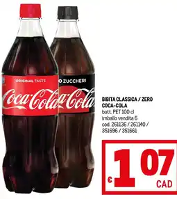 Metro Bibita classica/zero COCA-COLA offerta