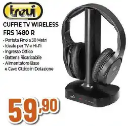 Extracoop trevi CUFFIE TV WIRELESS FRS 1480 R offerta