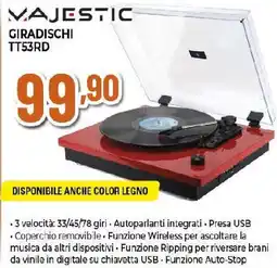 Extracoop MAJESTIC GIRADISCHI TT53RD offerta
