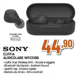Extracoop SONY CUFFIA AURICOLARE WFC510B offerta