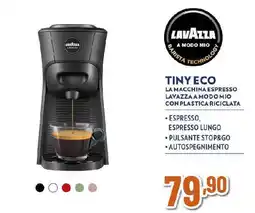 Extracoop Lavazza tiny eco la macchina espresso lavazza a modo mio con plastica riciclata offerta