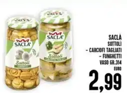 Iper Pellicano Saclà sottoli - carciofi tagliati - funghetti vaso offerta