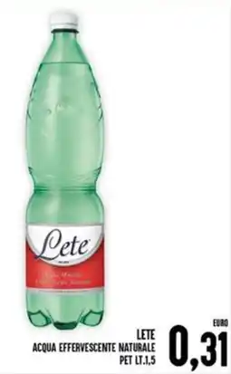 Iper Pellicano Lete acqua effervescente naturale offerta