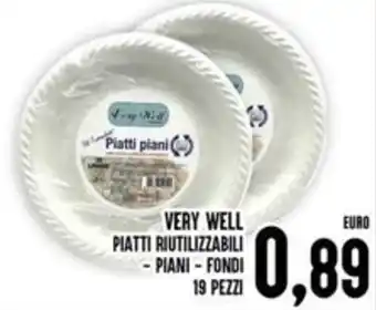 Iper Pellicano Very well piatti riutilizzabili - piani - fondi 19 pezzi offerta