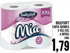 Iper Pellicano Bulkysoft carta igienica 3 veli xxl 4 rotoli offerta