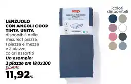 Extracoop Lenzuolo con angoli coop tinta unita offerta