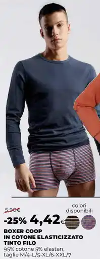 Extracoop Boxer coop in cotone elasticizzato tinto filo offerta