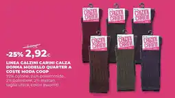 Extracoop Linea calzini carini calza donna modello quarter a coste moda COOP offerta