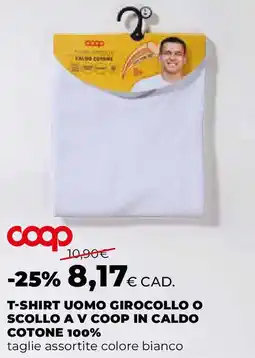 Extracoop T-shirt uomo girocollo o scollo a V coop in caldo cotone 100% offerta
