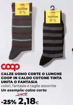 Extracoop Calze uomo corte o lunghe coop in caldo cotone tinta unita o fantasia offerta