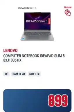 Trony LENOVO COMPUTER NOTEBOOK IDEAPAD SLIM 5 83J10061IX offerta