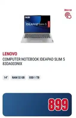 Trony LENOVO COMPUTER NOTEBOOK IDEAPAD SLIM 5 83DA003NIX offerta