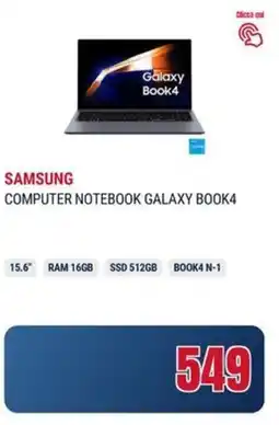 Trony SAMSUNG COMPUTER NOTEBOOK GALAXY BOOK4 offerta