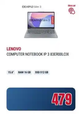 Trony LENOVO COMPUTER NOTEBOOK IP 3 83ER00LCIX offerta