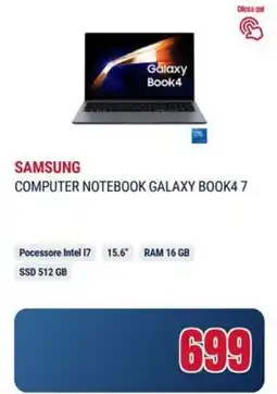 Trony SAMSUNG COMPUTER NOTEBOOK GALAXY BOOK4 7 offerta