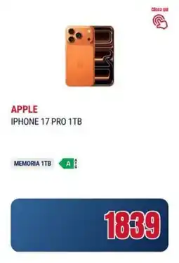 Trony APPLE IPHONE 17 PRO 1TB offerta