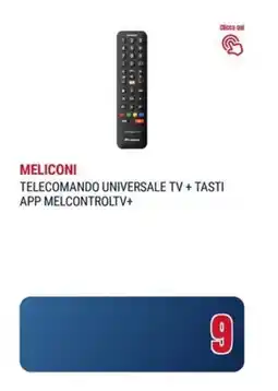Trony Meliconi telecomando universale tv + tasti app melcontroltv+ offerta