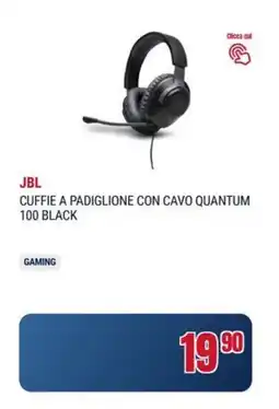 Trony JBL CUFFIE A PADIGLIONE CON CAVO QUANTUM 100 BLACK offerta