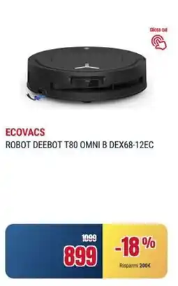 Trony ECOVACS ROBOT DEEBOT T80 OMNI B DEX68-12EC offerta