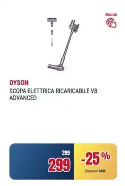 Trony Dyson scopa elettrica ricaricabile v8 advanced offerta
