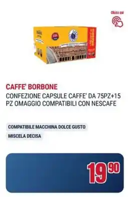 Trony Caffe' borbone confezione capsule caffe' da 75pz+15 pz omaggio compatibili con nescafe offerta