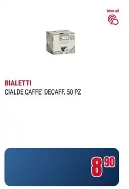 Trony Bialetti cialde caffe' decaff. 50 pz offerta