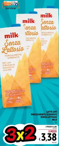 Spazio Conad Latte uht parzialmente scremato senza lattosio MILK offerta